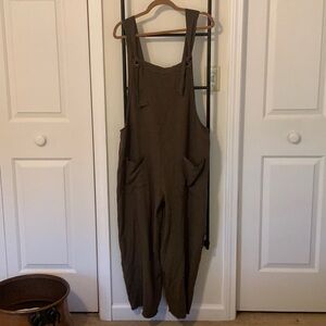 Natural Life olive green jumper overalls